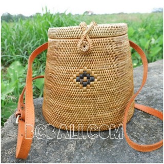 backpack handbag grass ata rattan handmade woven unique